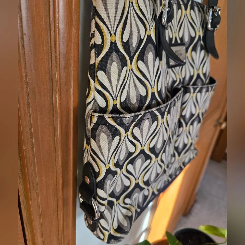 Relic by Fossil Geometric Canvas Tote Bag – Grey, Black & Yellow